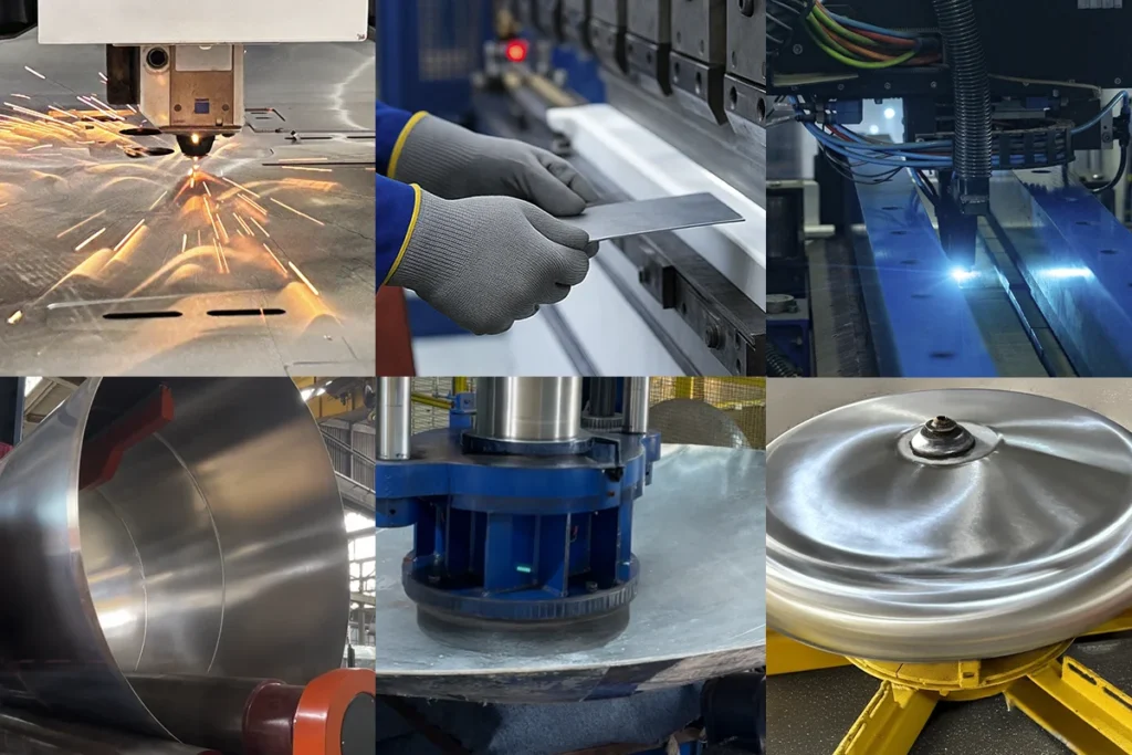Colagem de chapas metálicas sob condições controladas, assegurando durabilidade nos equipamentos.